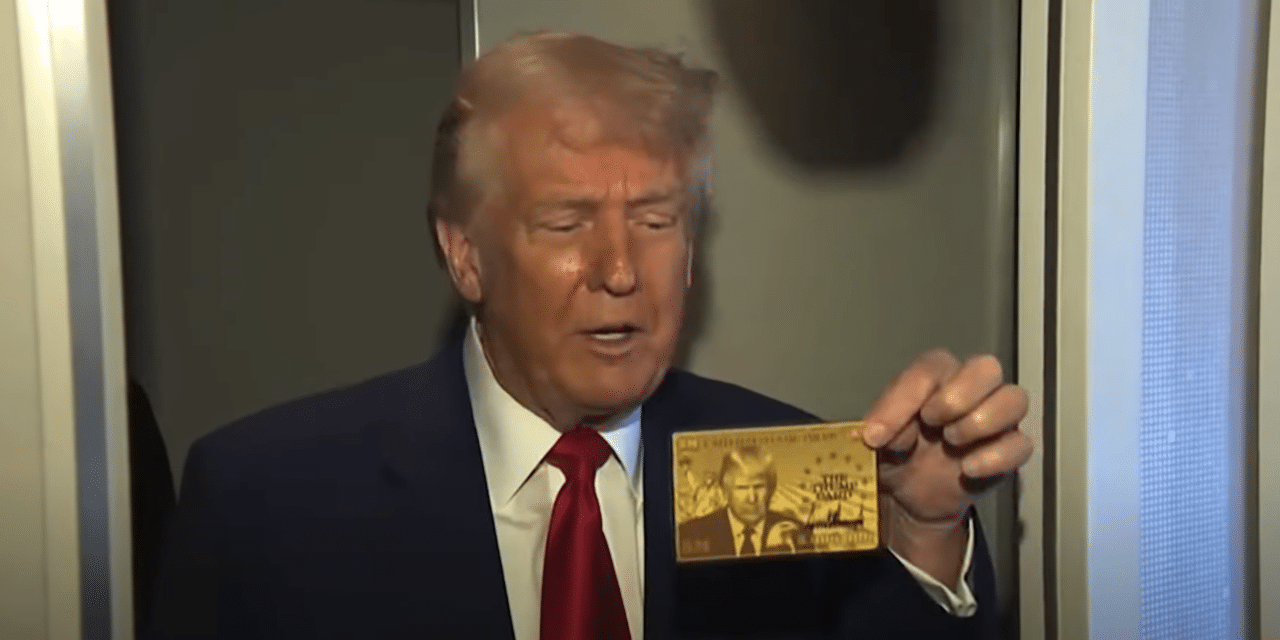 Trump showcases $5 Million ‘Gold Card’ with his own face on it he’s selling to wealthy foreigners